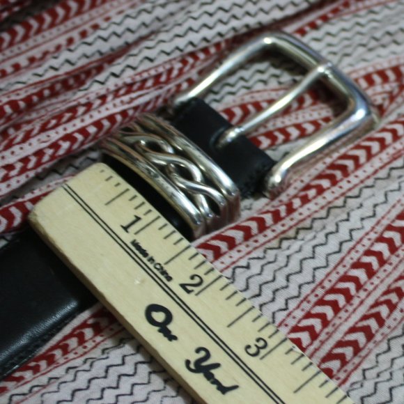 Vtg. Lands End Leather Belt with Silver Buckle 🌵36 - Picture 6 of 9